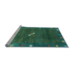 Sideview of Machine Washable Abstract Light Blue Contemporary Rug, wshcon2773lblu