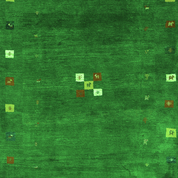 Serging Thickness of Machine Washable Abstract Green Contemporary Area Rugs, wshcon2773grn