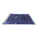 Sideview of Machine Washable Abstract Blue Contemporary Rug, wshcon2773blu