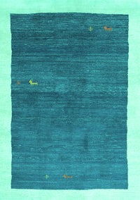 Abstract Turquoise Contemporary Rug, con2774turq