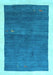 Abstract Light Blue Contemporary Rug, con2774lblu