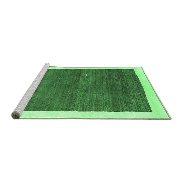 Sideview of Machine Washable Abstract Emerald Green Contemporary Area Rugs, wshcon2774emgrn