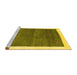 Sideview of Machine Washable Abstract Yellow Contemporary Rug, wshcon2774yw