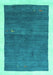 Machine Washable Abstract Turquoise Contemporary Area Rugs, wshcon2774turq