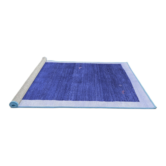 Sideview of Machine Washable Abstract Blue Contemporary Rug, wshcon2774blu