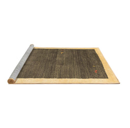 Sideview of Machine Washable Abstract Brown Contemporary Rug, wshcon2774brn