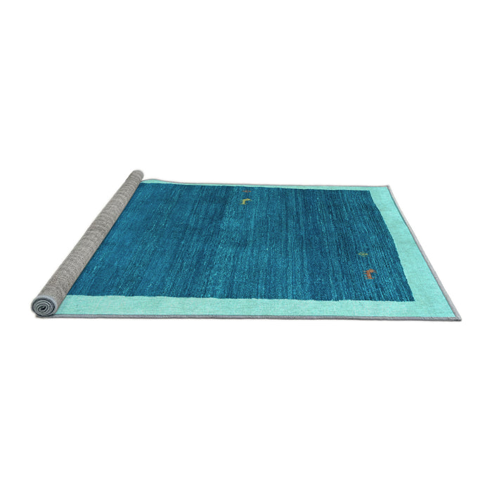 Sideview of Machine Washable Abstract Light Blue Contemporary Rug, wshcon2774lblu