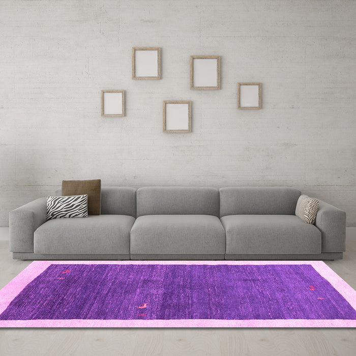 Machine Washable Abstract Pink Contemporary Rug in a Living Room, wshcon2774pnk