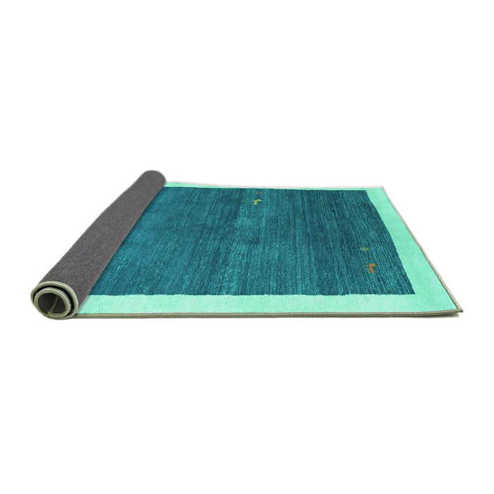 Sideview of Abstract Turquoise Contemporary Rug, con2774turq