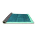 Sideview of Abstract Turquoise Contemporary Rug, con2774turq