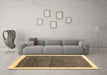 Machine Washable Abstract Brown Contemporary Rug in a Living Room,, wshcon2774brn