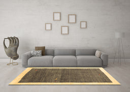 Machine Washable Abstract Brown Contemporary Rug in a Living Room,, wshcon2774brn