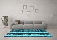 Machine Washable Abstract Light Blue Contemporary Rug, wshcon2775lblu