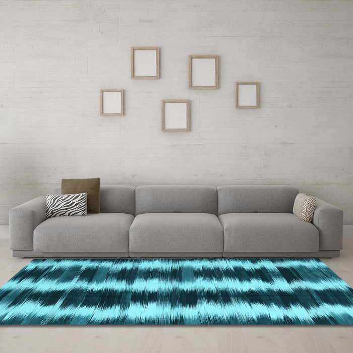 Machine Washable Abstract Light Blue Contemporary Rug in a Living Room, wshcon2775lblu
