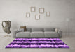 Machine Washable Abstract Purple Contemporary Area Rugs in a Living Room, wshcon2775pur