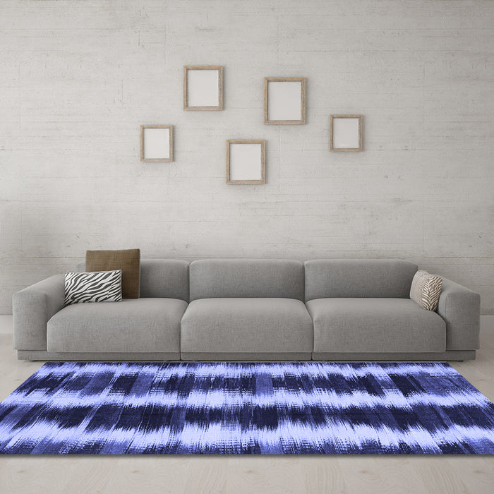 Machine Washable Abstract Blue Contemporary Rug in a Living Room, wshcon2775blu