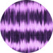 Round Abstract Purple Contemporary Rug, con2775pur