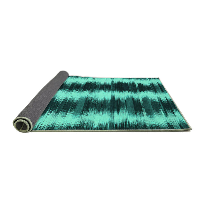 Sideview of Abstract Turquoise Contemporary Rug, con2775turq