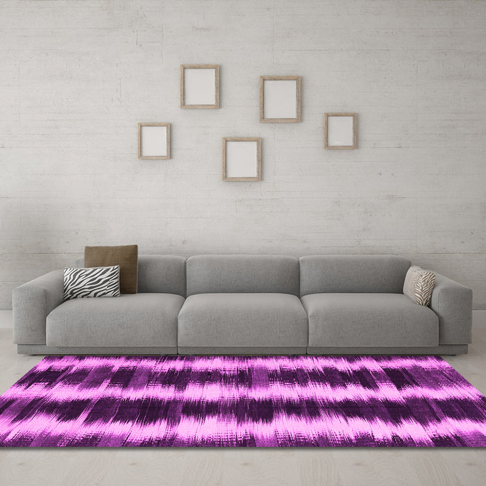 Machine Washable Abstract Pink Contemporary Rug in a Living Room, wshcon2775pnk