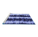 Sideview of Machine Washable Abstract Blue Contemporary Rug, wshcon2775blu