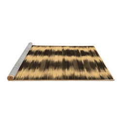 Sideview of Machine Washable Abstract Brown Contemporary Rug, wshcon2775brn