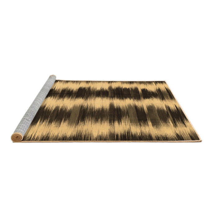 Sideview of Machine Washable Abstract Brown Contemporary Rug, wshcon2775brn