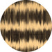 Round Machine Washable Abstract Brown Contemporary Rug, wshcon2775brn