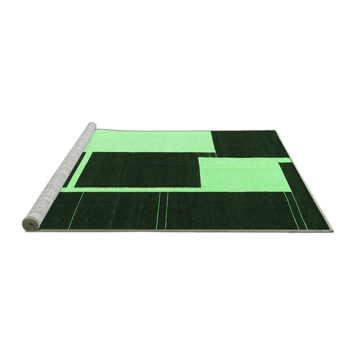 Sideview of Machine Washable Abstract Emerald Green Contemporary Area Rugs, wshcon2776emgrn