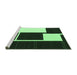 Sideview of Machine Washable Abstract Emerald Green Contemporary Area Rugs, wshcon2776emgrn