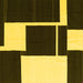 Square Abstract Yellow Contemporary Rug, con2776yw