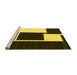 Sideview of Machine Washable Abstract Yellow Contemporary Rug, wshcon2776yw