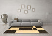 Machine Washable Abstract Brown Contemporary Rug in a Living Room,, wshcon2776brn