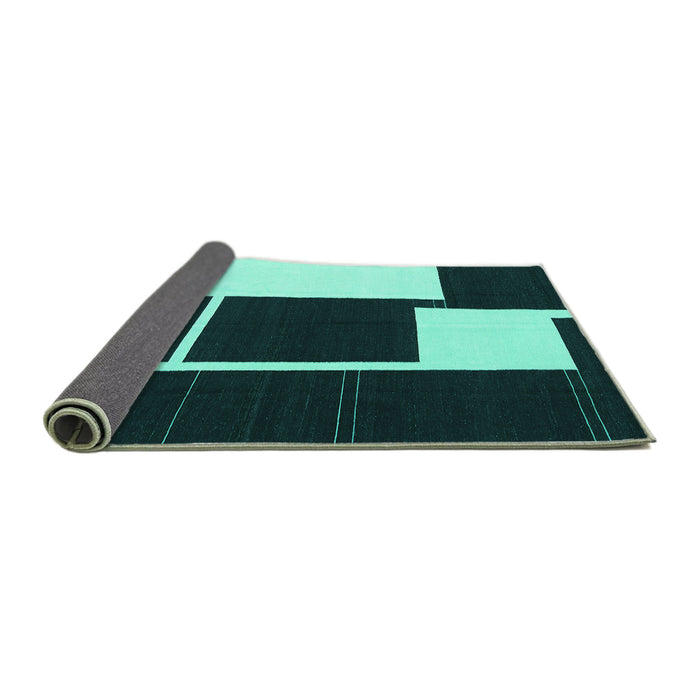 Sideview of Abstract Turquoise Contemporary Rug, con2776turq