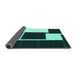 Sideview of Abstract Turquoise Contemporary Rug, con2776turq