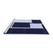 Sideview of Machine Washable Abstract Blue Contemporary Rug, wshcon2776blu