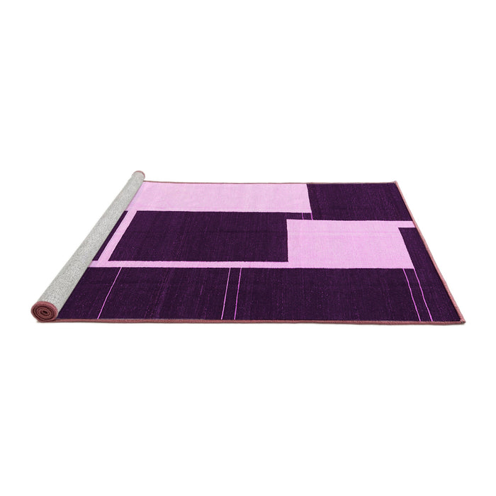 Sideview of Machine Washable Abstract Pink Contemporary Rug, wshcon2776pnk