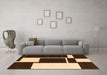 Machine Washable Abstract Orange Contemporary Area Rugs in a Living Room, wshcon2776org