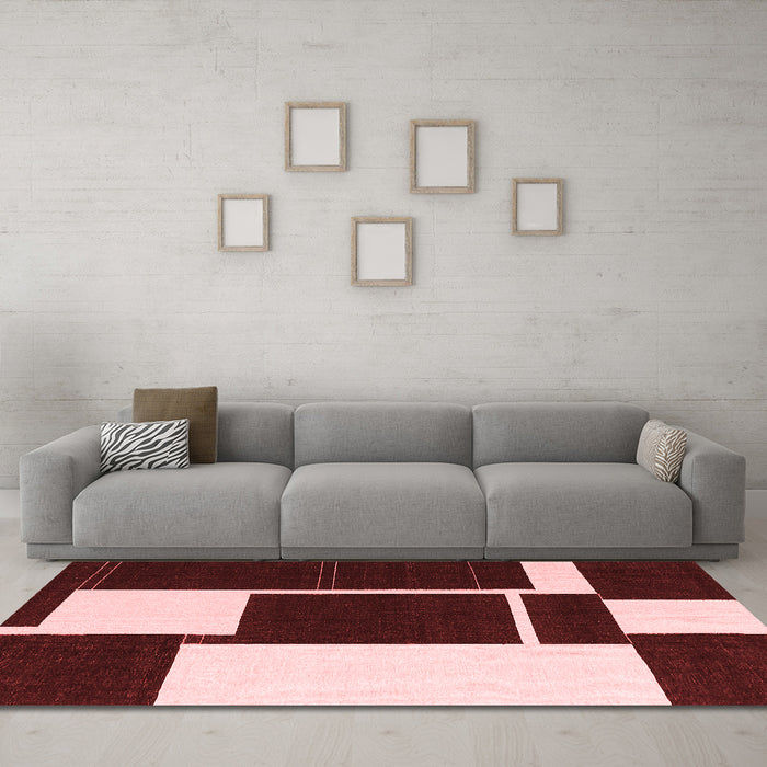 Contemporary Red Washable Rugs