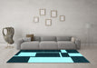 Machine Washable Abstract Light Blue Contemporary Rug in a Living Room, wshcon2776lblu