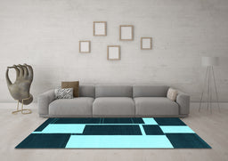 Machine Washable Abstract Light Blue Contemporary Rug in a Living Room, wshcon2776lblu