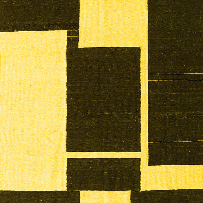 Machine Washable Abstract Yellow Contemporary Rug, wshcon2776yw