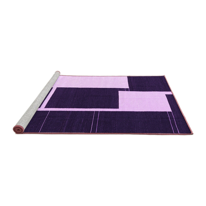Sideview of Machine Washable Abstract Purple Contemporary Area Rugs, wshcon2776pur