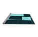 Sideview of Machine Washable Abstract Light Blue Contemporary Rug, wshcon2776lblu