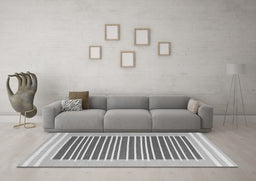 Machine Washable Abstract Gray Contemporary Rug in a Living Room,, wshcon2777gry