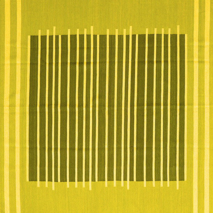 Square Machine Washable Abstract Yellow Contemporary Rug, wshcon2777yw