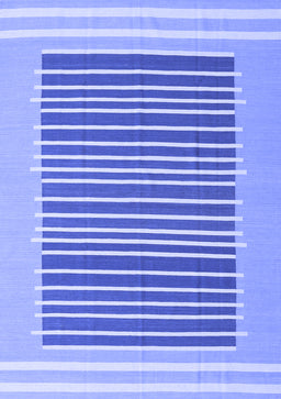 Abstract Blue Contemporary Rug, con2777blu