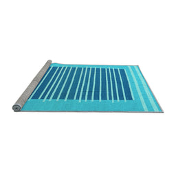 Sideview of Machine Washable Abstract Light Blue Contemporary Rug, wshcon2777lblu