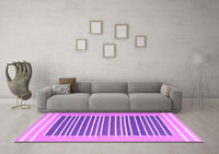 Machine Washable Abstract Pink Contemporary Rug, wshcon2777pnk