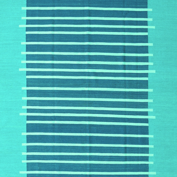Machine Washable Abstract Turquoise Contemporary Area Rugs, wshcon2777turq