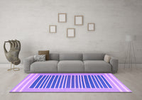 Machine Washable Abstract Purple Contemporary Rug, wshcon2777pur